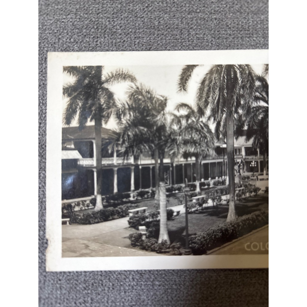 Vintage 1945 Colon Panama RPPC Real Photo Postcard Ancon Canal Zone Postmark - Picture 2 of 7